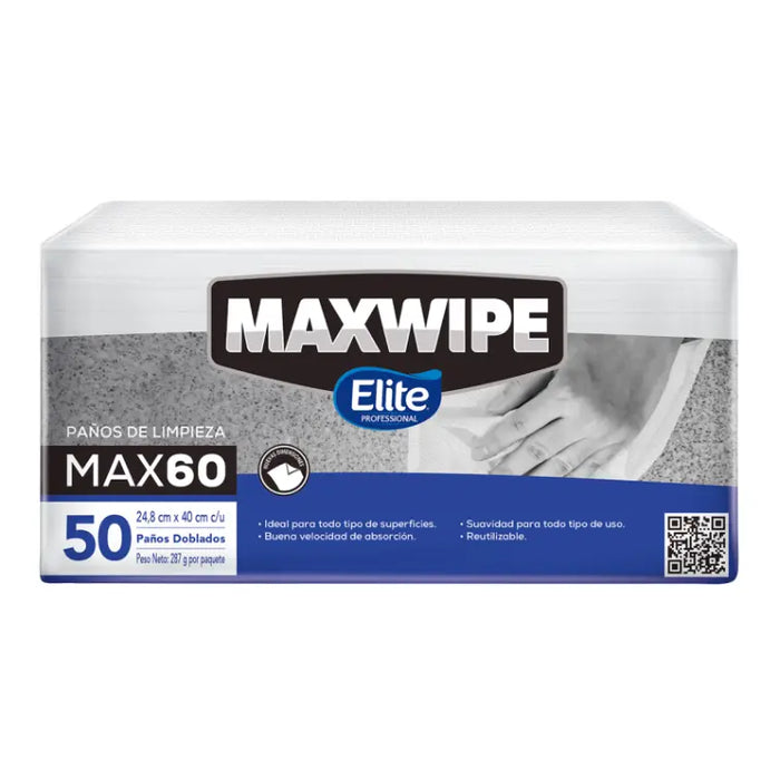 MAXWIPE DOBLADO MAX60 - 50 Paños Blanco 1TTCO615012