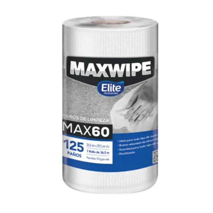 MAXWIPE ROLLO MAX60 - 125 Paños Blanco 1TTCO615013