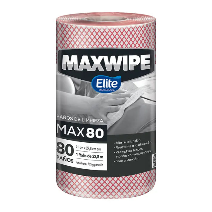 MAXWIPE ROLLO MAX80 - 80 Paños Rojo 1TTCO615005