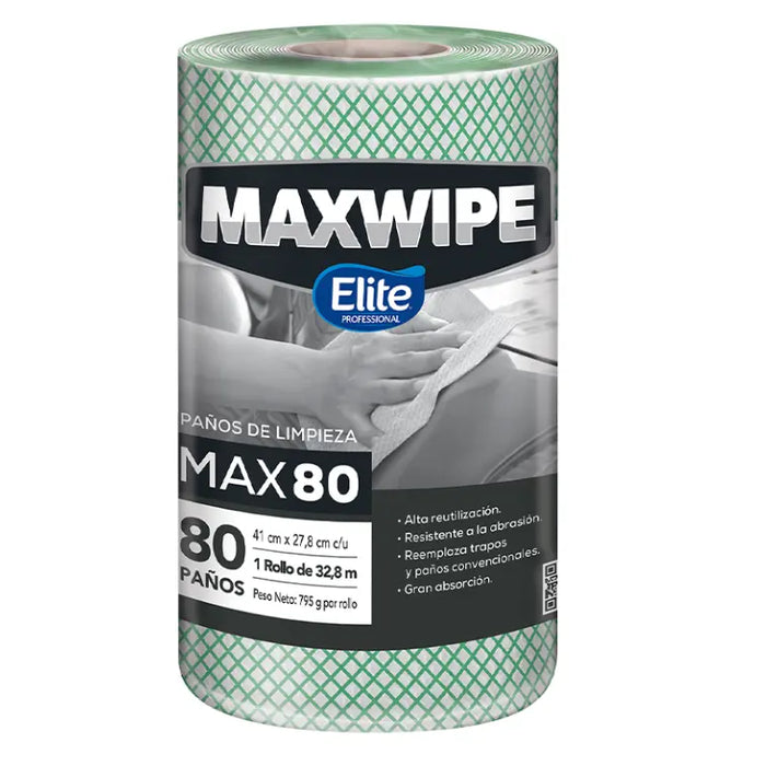 MAXWIPE ROLLO MAX80 - 80 Paños Verde 1TTCO615003