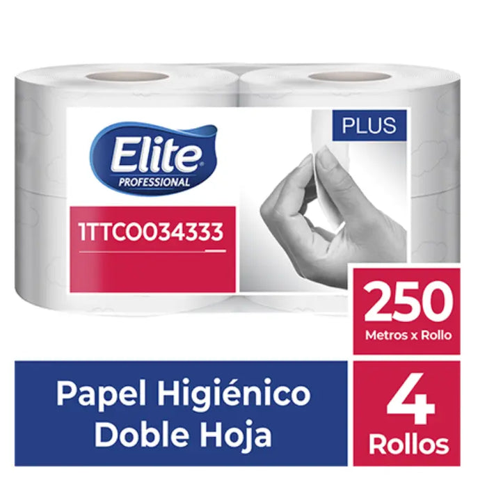 PAPEL HIGIÉNICO ELITE JUMBO DOBLE HOJA BLANCO x4 – 250 mts 1TTCO034333