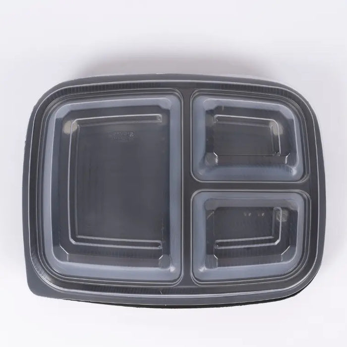 PLATO RECTANGULAR 3D NEGRO SIN TAPA X 50 UN