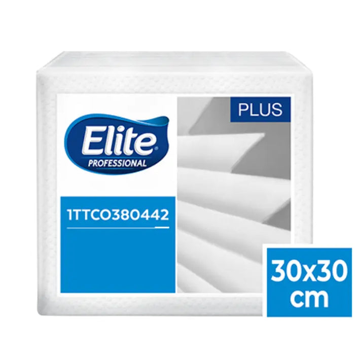 SERVILLETA ELITE BLANCA DOBLADA EN 4 HOJA SENCILLA 30x30 x 100 1TTC0380442