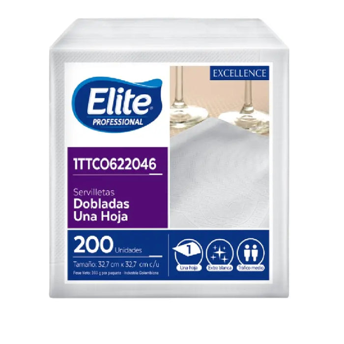 SERVILLETA ELITE DE LUJO 33x33 HOJA SENCILLA x 200 1TTC0622046