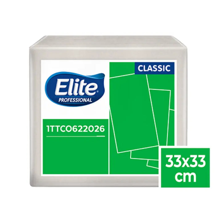 SERVILLETA ELITE NATURAL HOJA SENCILLA DOBLADA EN 8 33x33 x 100 1TTC0622026
