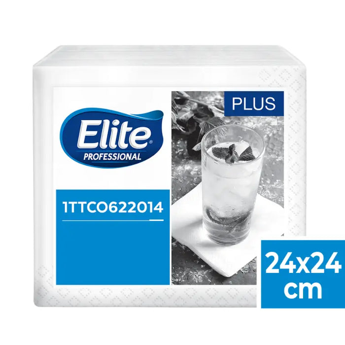 SERVILLETA ELITE BLANCA 24x24 HOJA SENCILLA x 200 – COCTELERA 1TTC0622014