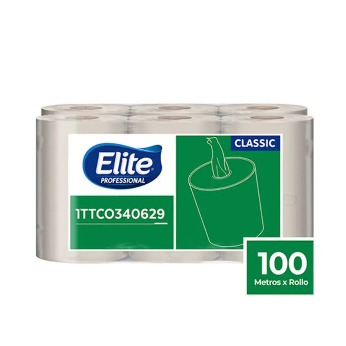 TOALLA ELITE CENTER FLOW TRIPLE HOJA NATURAL x6 – 100 mts  1TTC0340629