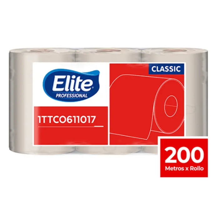 TOALLA ELITE ROLLO DOBLE HOJA NATURAL x3 – 200 mts ECO  1TTC0611017
