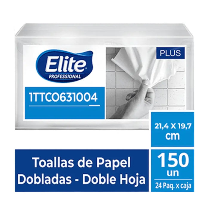 TOALLA ELITE DOBLE HOJA BLANCA ESTÁNDAR 150/24P  1TTC0631004
