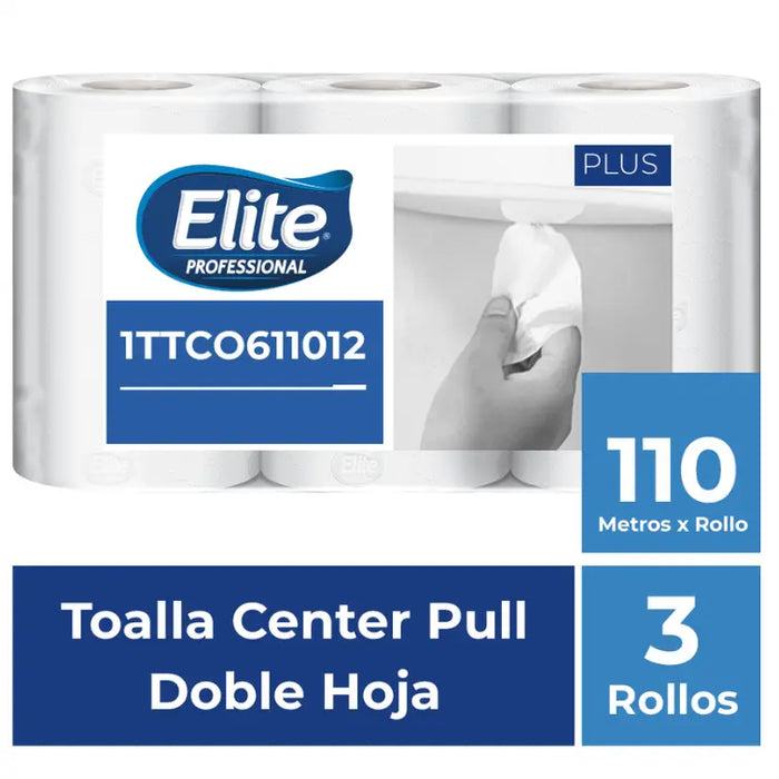 TOALLA ELITE CENTER FLOW DOBLE HOJA BLANCA x3 – 110 mts 1TTC0611012