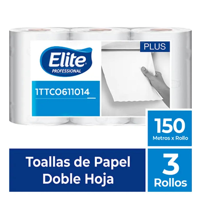 TOALLA ELITE ROLLO DOBLE HOJA BLANCA x3 – 150 mts 1TTCO611014