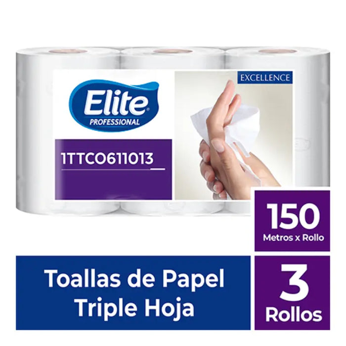 TOALLA ELITE ROLLO TH BLANCA x3 150 mts  1TTCO611013