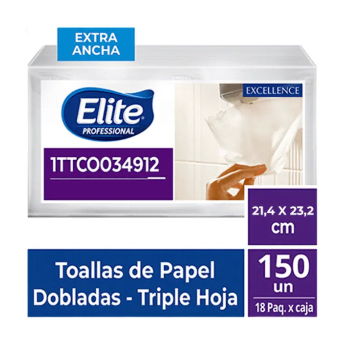 TOALLA ELITE TRIPLE HOJA BLANCA ANCHA x 150/18 1TTC0034912